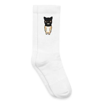 Kätzchen mit Kapuze - Kinder Tennissocken - Weiß - Rechts