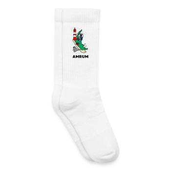 Amrum Nordsee Insel  - Kinder Tennissocken - Weiß - Rechts
