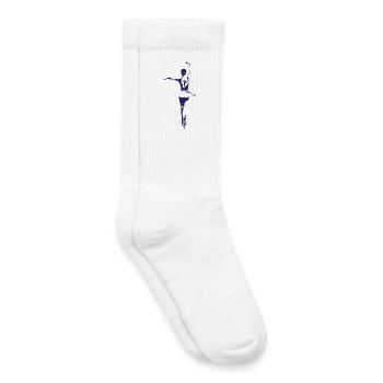 Elegante Ballerina Linie Kunst Illustration - Kinder Tennissocken - Weiß - Rechts