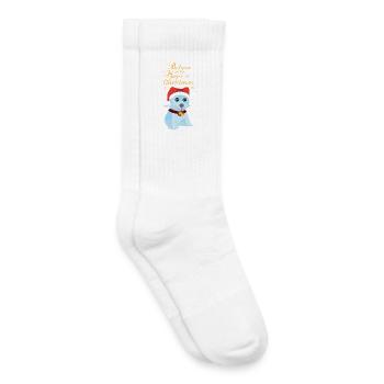 Croyez en la magie de Noël avec un chien - Chaussettes de tennis bio enfant - blanc - Droite
