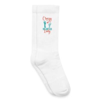 Appréciation du Bénévolat Volontaire Folle Bénévole - Chaussettes de tennis bio enfant - blanc - Droite