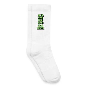 Neongrüner Fahrrad-Lernspruch - Kinder Tennissocken - Weiß - Rechts