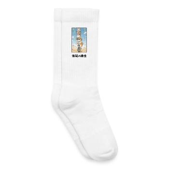 Noodle Stack Pup sur monocycle - Chaussettes de tennis bio enfant - blanc - Droite