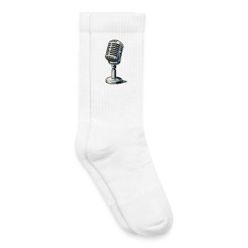 Vintage Microphone Stage Look - Kids Tennis Socks - white - Right