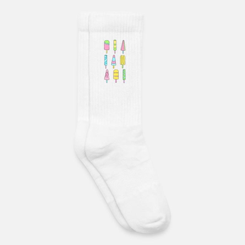 Bunte Eis am Stiel - Kinder Tennissocken - Weiß