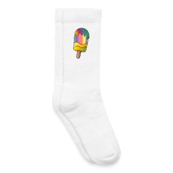 Rainbow Popsicle Cartoon Illustration - Kids Tennis Socks - white - Right