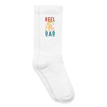 Pêche à Papa Cool – Cadeau Dad Dad Drôle - Chaussettes de tennis bio enfant - blanc - Droite