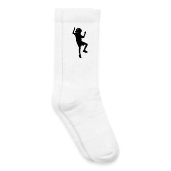 Grimpeuse – Bloc amusant - Chaussettes de tennis bio enfant - blanc - Droite