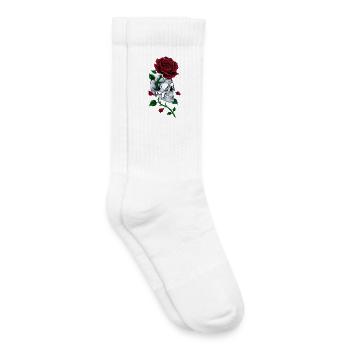 Schädel, Schädel, Rose, rot gotisch, - Kinder Tennissocken - Weiß - Rechts
