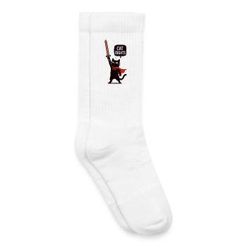 Gato Guerrero für Katzenrechte - Kinder Tennissocken - Weiß - Rechts