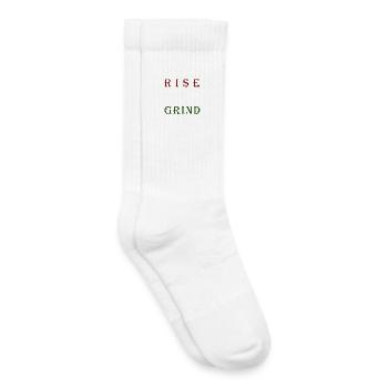Rise & Grind Motivational Typography - Kids Tennis Socks - white - Right