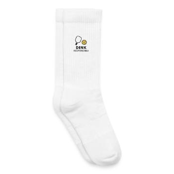Funny Pickleball Shirt Dink Responsibly – Minimal - Kids Tennis Socks - white - Right