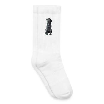 Happy Flat Coated Retriever - Kids Tennis Socks - white - Right