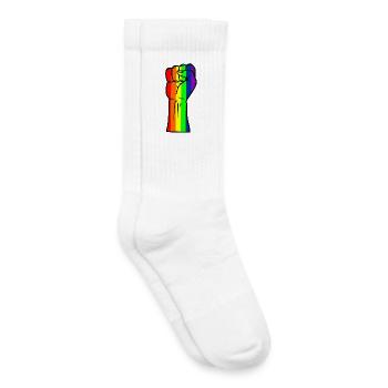 Rainbow hand fist - Kids Tennis Socks - white - Right