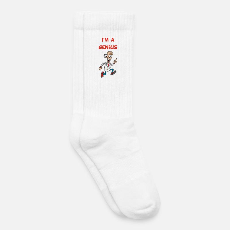 Ich bin ein Genie (Englisch) - Kinder Tennissocken - Weiß