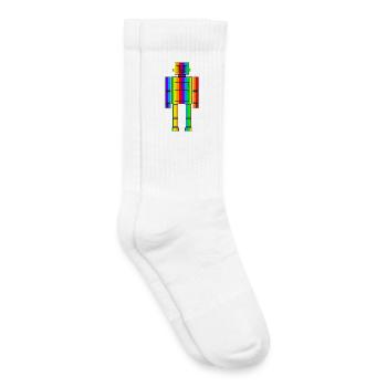 Regenbogen Roboter - Kinder Tennissocken - Weiß - Rechts
