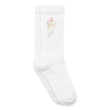 Vintage Football Player Drawing - Kids Tennis Socks - white - Right