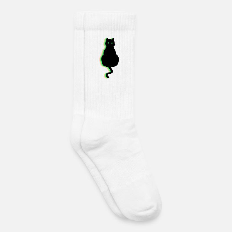 Neon Katze - Kinder Tennissocken - Weiß
