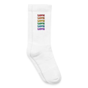 Regenbogen Liebe Typografisches Design - LGBTQ PRide - Kinder Tennissocken - Weiß - Rechts