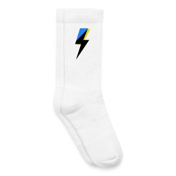 Blaue und gelbe Geometrie - Kinder Tennissocken - Weiß - Rechts