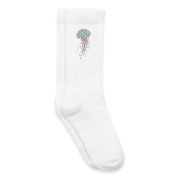 Illustration de méduse pastel - Chaussettes de tennis bio enfant - blanc - Droite