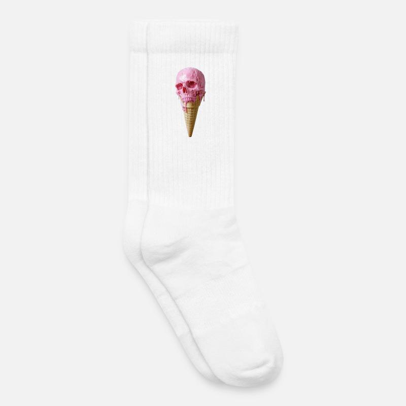 Pink Skull Eiscreme Kunst - Kids Tennis Socks - white