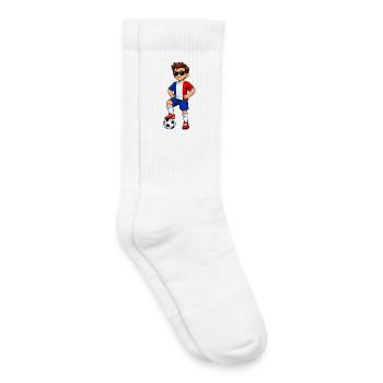 Soccer Boy France Fan French Flag - Kids Tennis Socks - white - Right