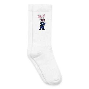 Rabbit Policeman - Kids Tennis Socks - white - Right