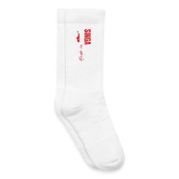 Made in Singapore, born in Singapore - Kids Tennis Socks - white - Right