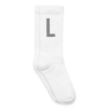 Lettre L – Motif à points Conception initiale - Chaussettes de tennis bio enfant - blanc - Droite