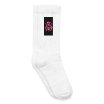 Neon Crazy mit funkelnden Sonnenbrillen - Kinder Tennissocken - Weiß - Rechts