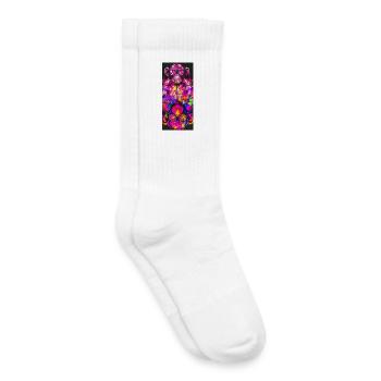 Neon-Psychedelische Affen-Pop-Kunst - Kinder Tennissocken - Weiß - Rechts