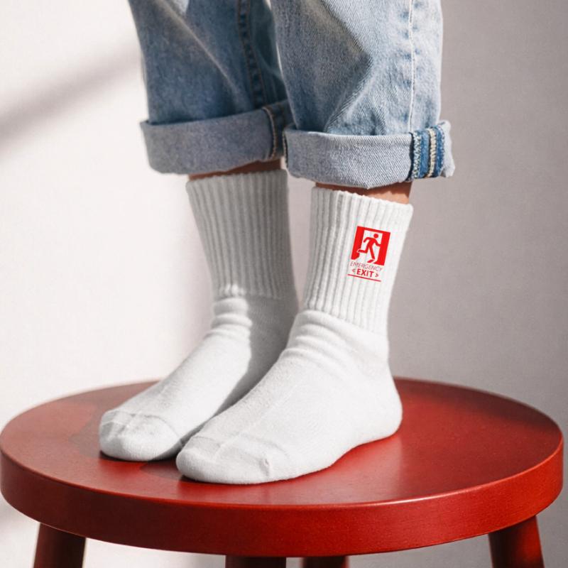 Emergency EXIT Basic Red Kids Tennis Socks