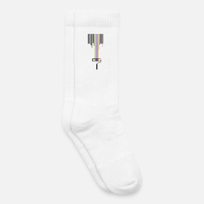 Farbrolle mit Strichcode - Kinder Tennissocken - Weiß