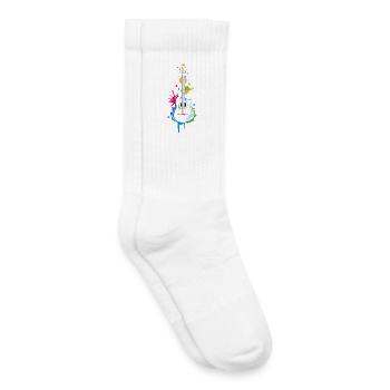 Graffiti Gitarre - Kinder Tennissocken - Weiß - Rechts