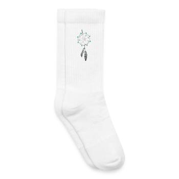 Capteur de rêves avec des perles et des plumes. - Chaussettes de tennis bio enfant - blanc - Droite
