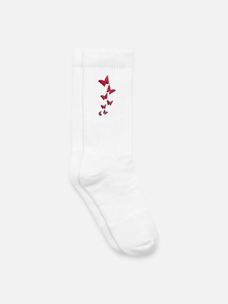 Flying butterflies - flying butterflies - Kids Tennis Socks - white