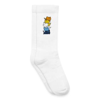 Drapeau de fierté Kawaii Cat Aroace - Chaussettes de tennis bio enfant - blanc - Droite