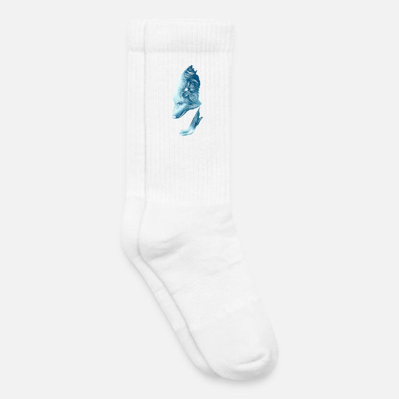 Wolf - Kids Tennis Socks - white