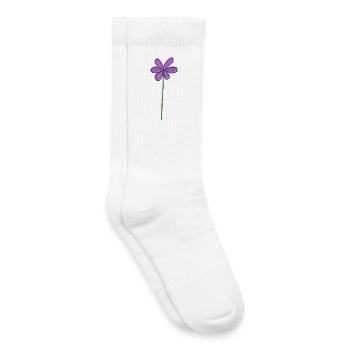 Lila Blume mit sanften Farbverlauf - Kinder Tennissocken - Weiß - Rechts