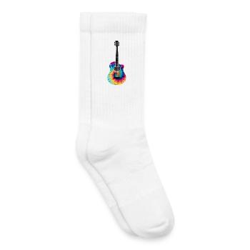 Mehrfarbiges Batik-Gitarrendesign - Kinder Tennissocken - Weiß - Rechts