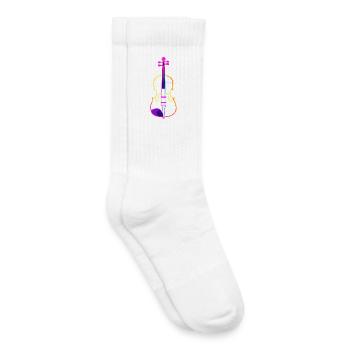Geige Lineart - Kinder Tennissocken - Weiß - Rechts