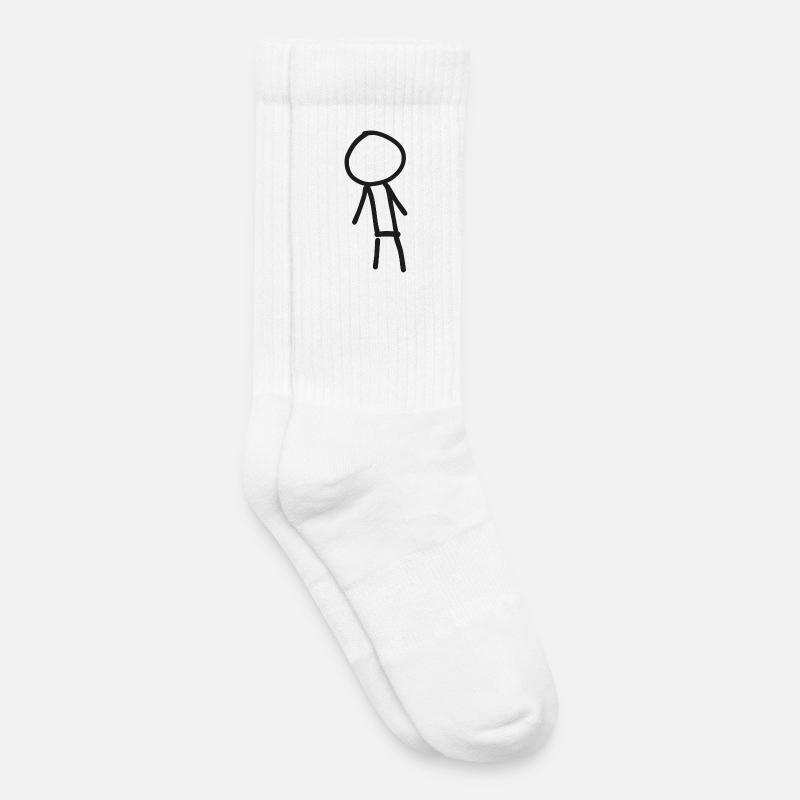 Minimalistisches Strichmännchen-Design - Kinder Tennissocken - Weiß