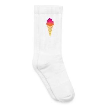 Crème glacée Crème glacée Gaufre d’été Magasin de crème glacée Symbole des Fêtes - Chaussettes de tennis bio enfant - blanc - Droite