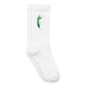 Silhouette de femme verte – Élégante et harmonieuse - Chaussettes de tennis bio enfant - blanc - Droite