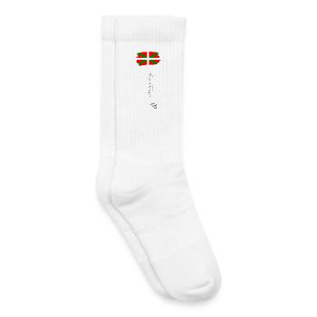 Drapeau Pays Basque Ikurriña Rouge Vert Blanc - Chaussettes de tennis bio enfant - blanc - Droite
