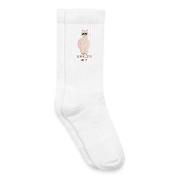 Zero Fluffs Given – Fluffiges Alpaka mit Sonnenbri - Kinder Tennissocken - Weiß - Rechts