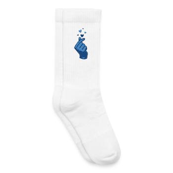 Kpop Koreanische Musik Blue Finger Heart Love - Kinder Tennissocken - Weiß - Rechts