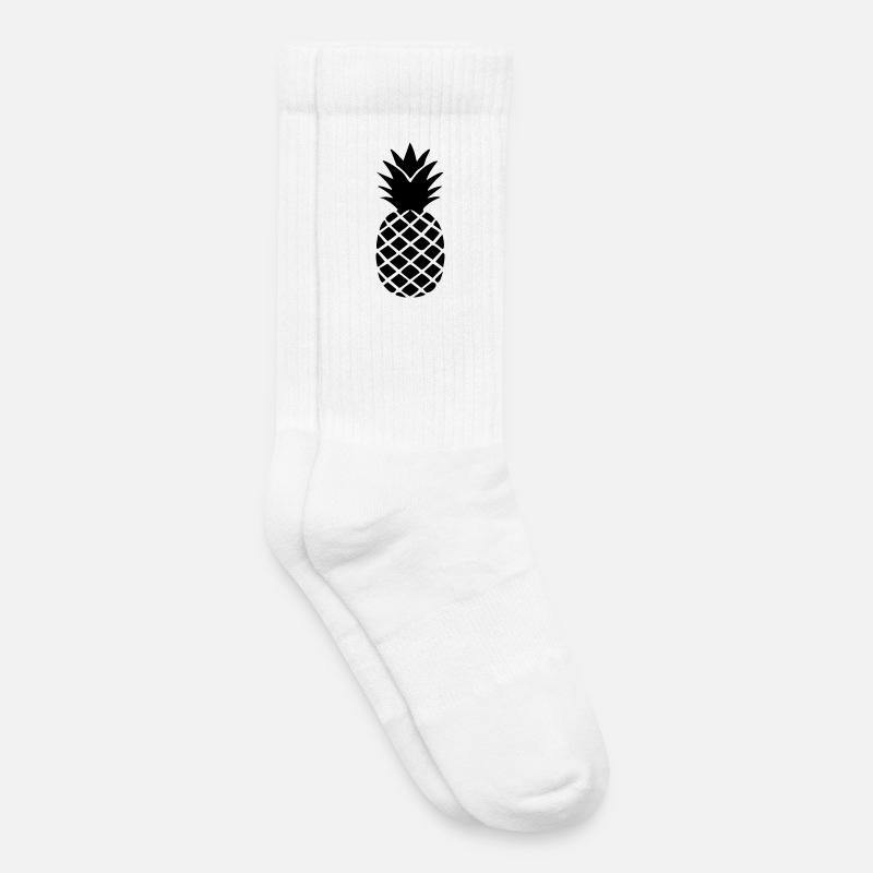 Ananas-Silhouette – Tropisches Statement-Design - Kinder Tennissocken - Weiß