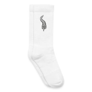 Corne napolitaine ornée de strass - Chaussettes de tennis bio enfant - blanc - Droite